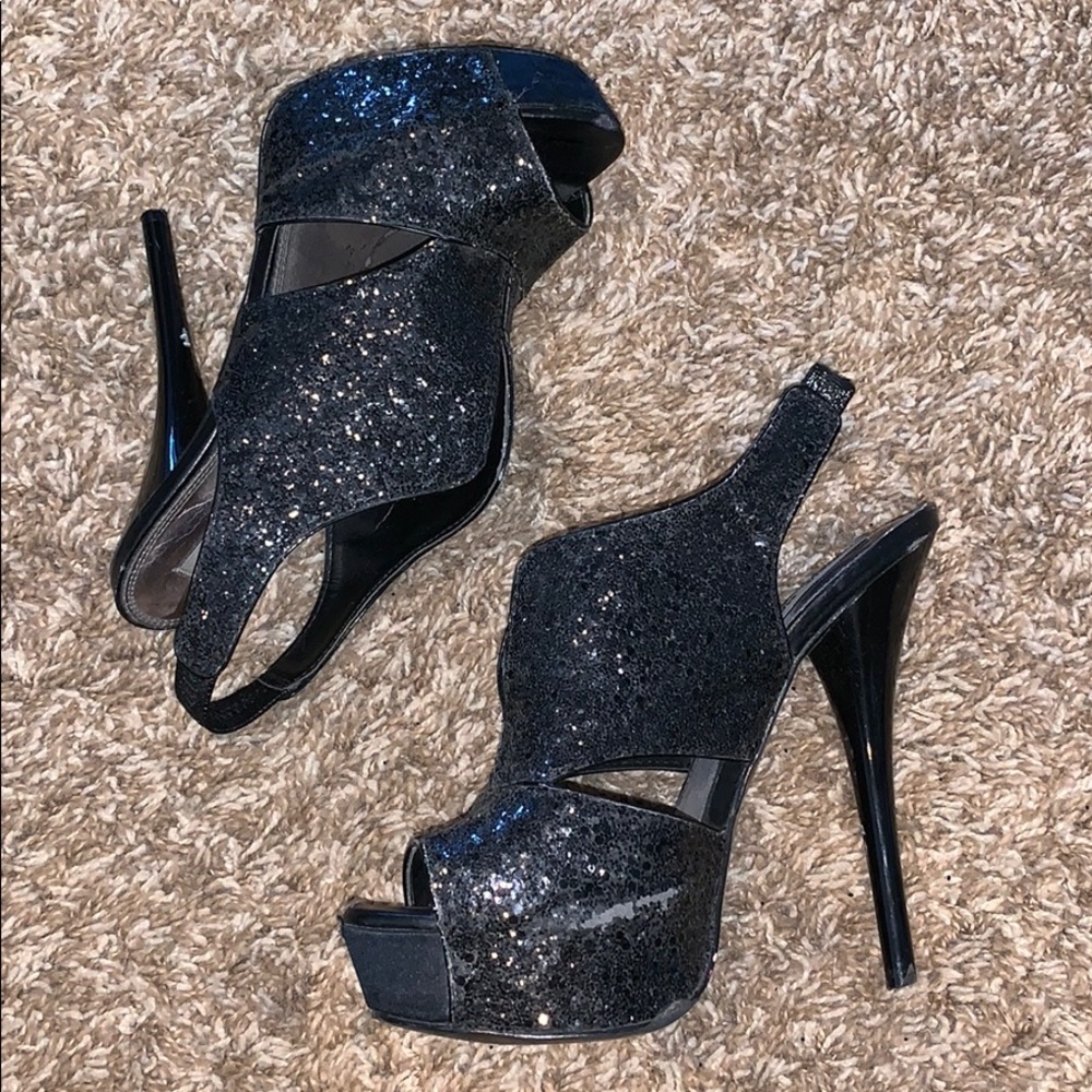 Steve Madden Snookie Sequin Stiletto Black